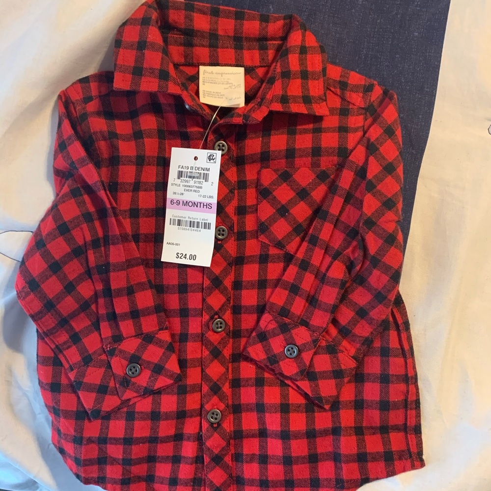 Kids long sleeve plaid